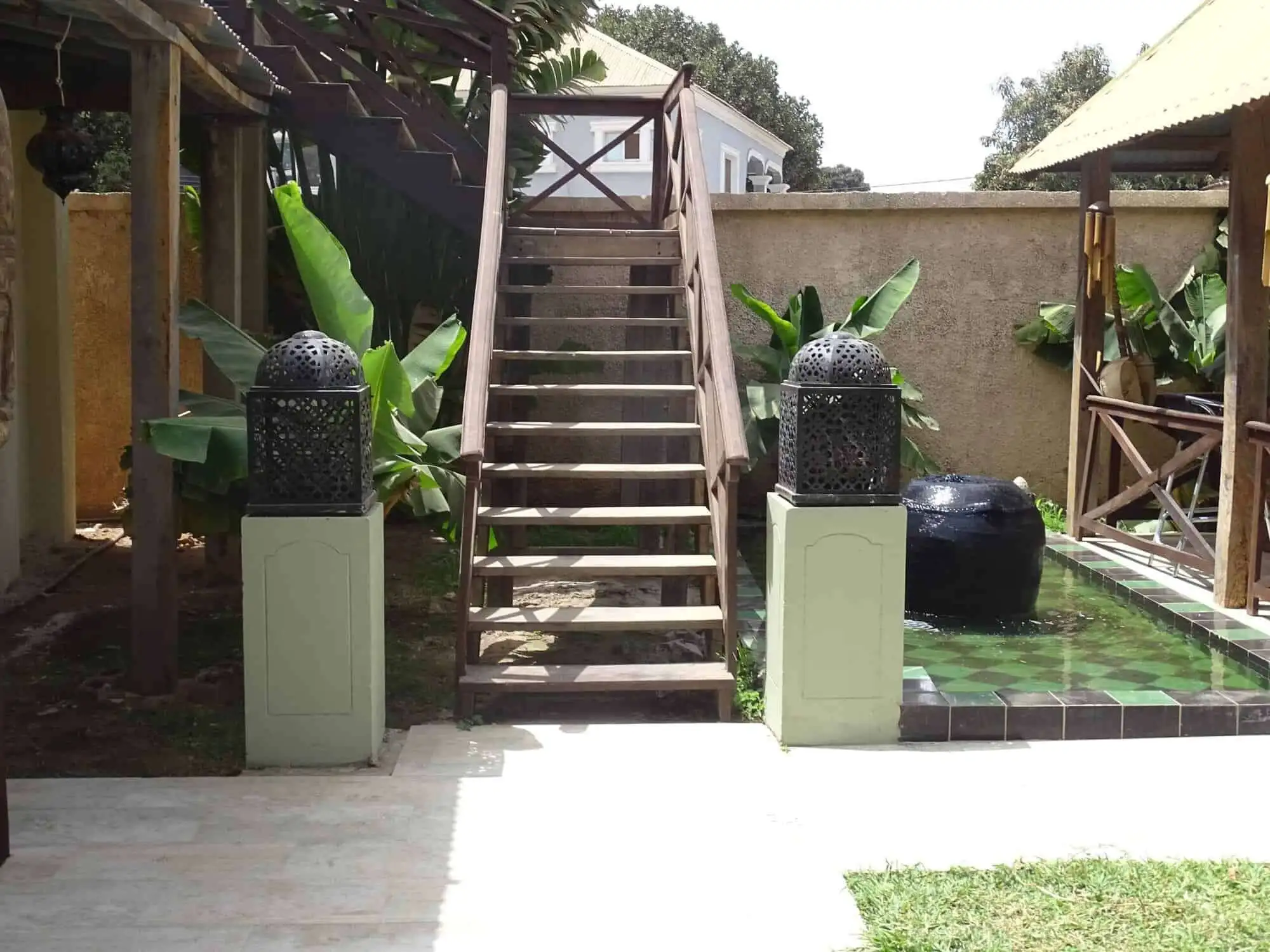 Beautiful entrance to a six-bedroom bed and breakfast in Kombo North district.
