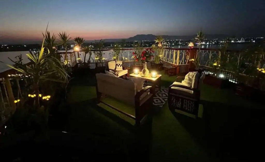 Elegant outdoor terrace with seating and city views at Derrymore Glen Estate, County Clare.