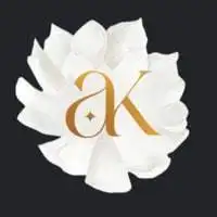 Elegant logo of luxury property company on white flower background.
