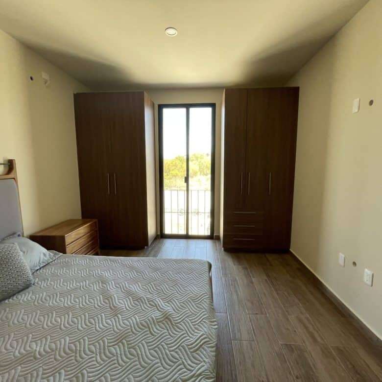 Bright interior of a 2-bedroom rooftop home with balcony in San Miguel de Allende.