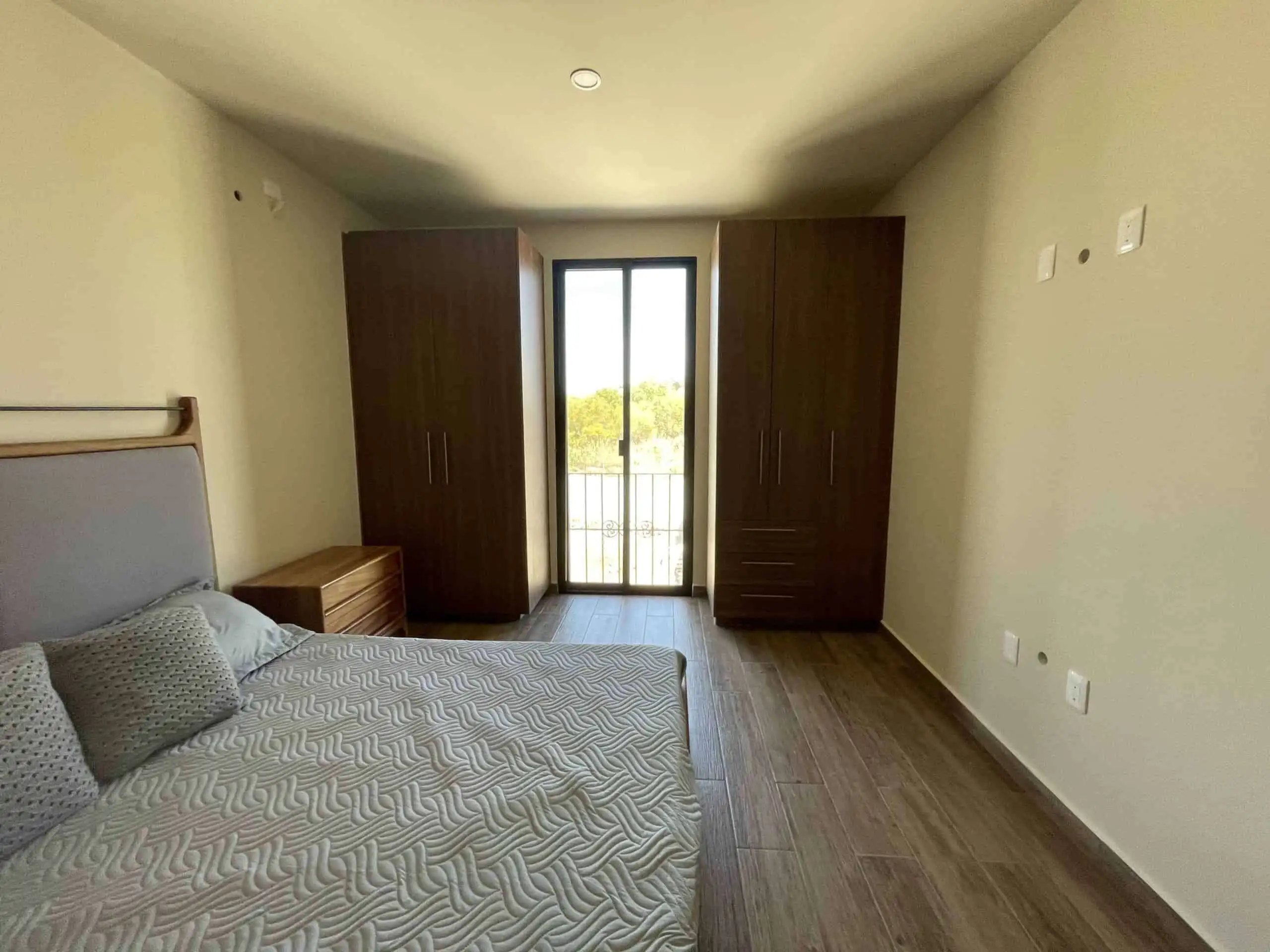 Bright interior of a 2-bedroom rooftop home with balcony in San Miguel de Allende.