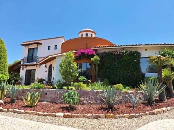 Elegant luxury home in Rancho Los Labradores with indoor-outdoor living spaces and rooftop views.