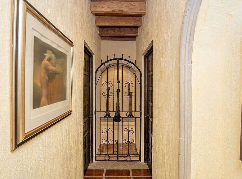 Elegant gated entrance to lakeside estate in Rancho Los Labradores, San Miguel de Allende.