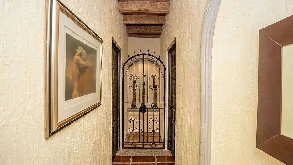 Elegant gated entrance to lakeside estate in Rancho Los Labradores, San Miguel de Allende.