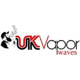 Vapor Waves logo with a woman smoking and vapor design.