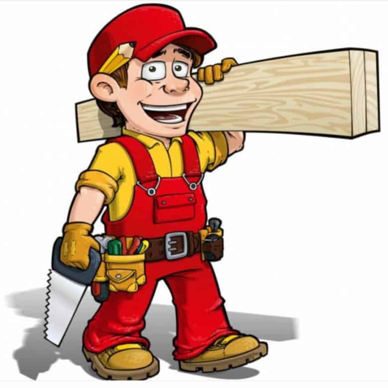 Construction worker holding a wooden beam for home renovation projects.
