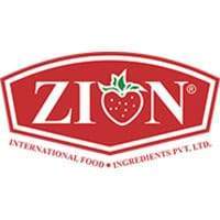 Zion International Food logo with strawberry icon and red branding.