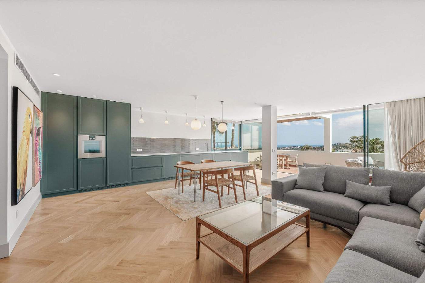 Modern loft apartment with spacious living area and panoramic views in Nueva Andalucia.