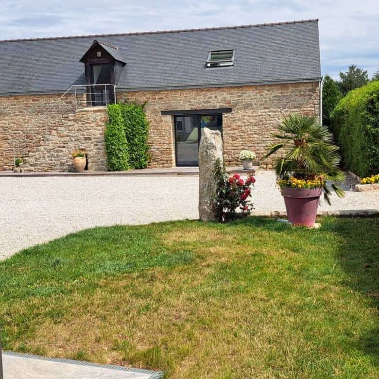 Luxury 12 Bed Estate for Sale in Scaer Brittany, featuring a spacious garden and modern amenities.
