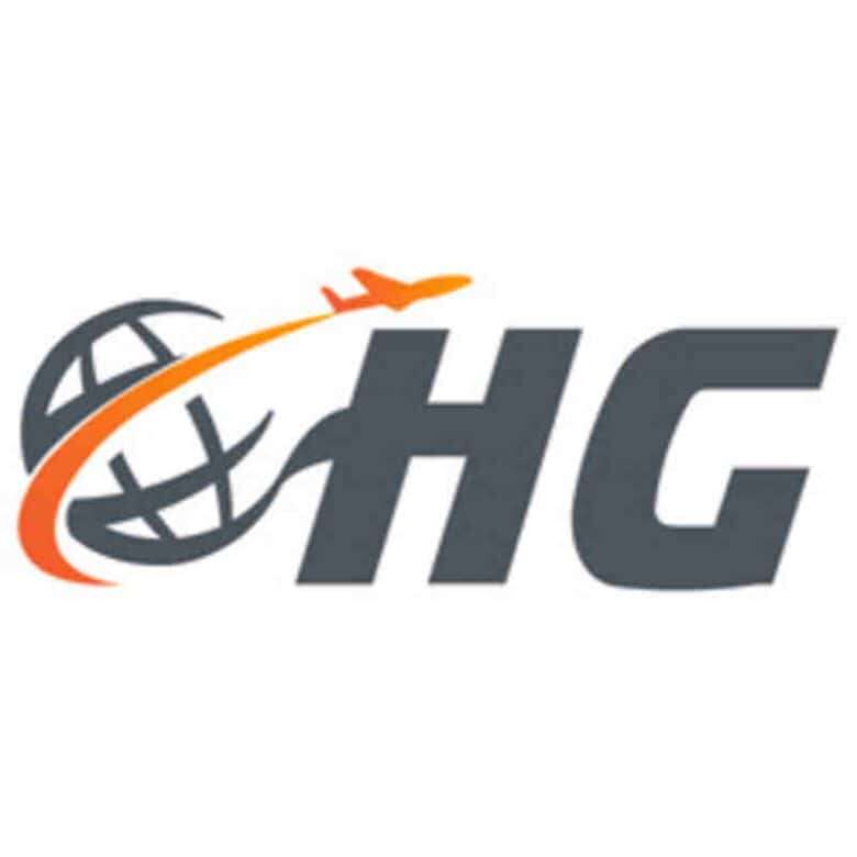 International property for sale logo with globe and airplane icon.