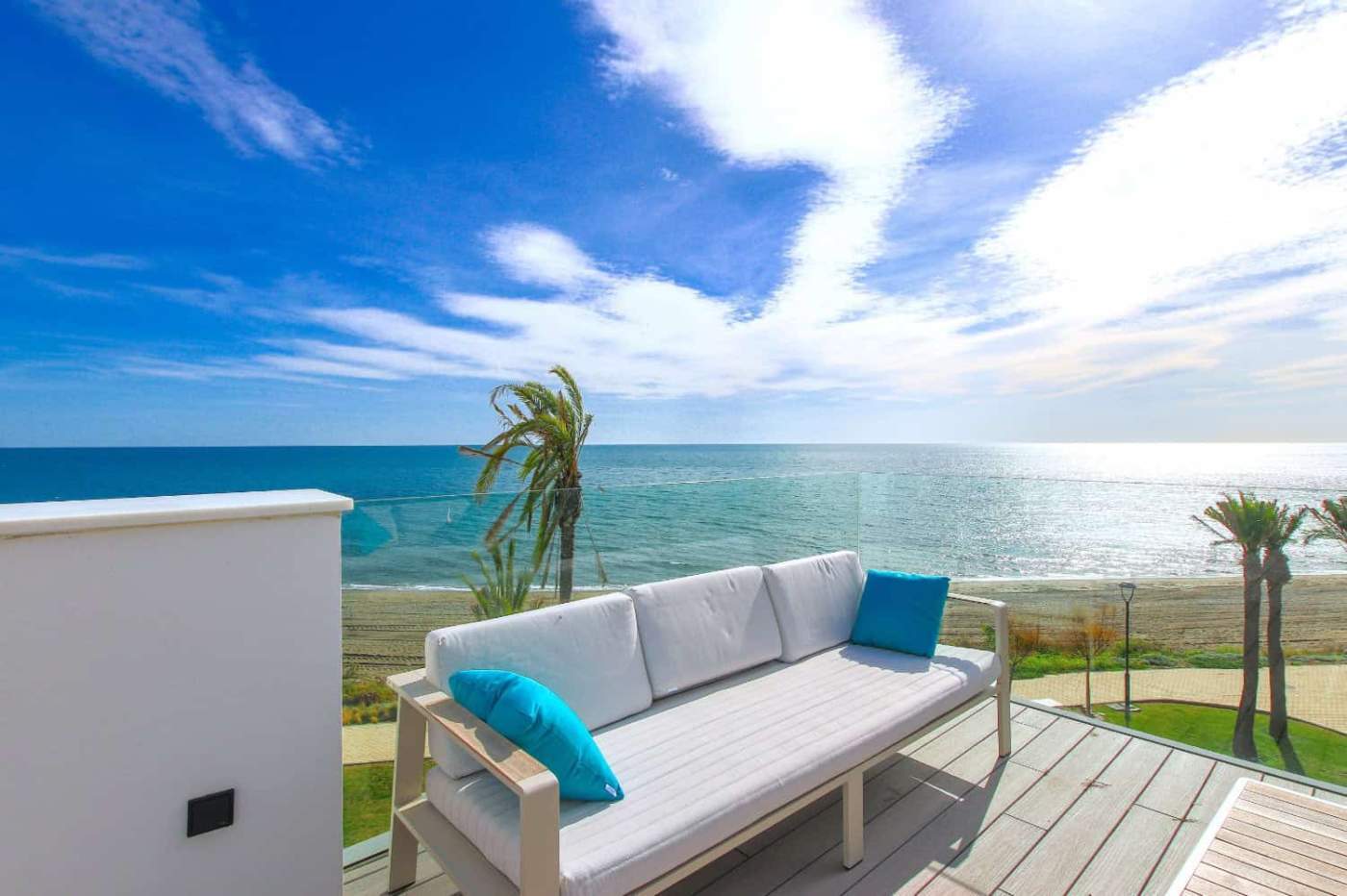 Beachfront townhouse with sea views in Estepona West.