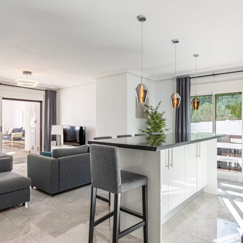 Elegant interior of a 3-bedroom corner apartment in La Maestranza, showcasing contemporary design an.