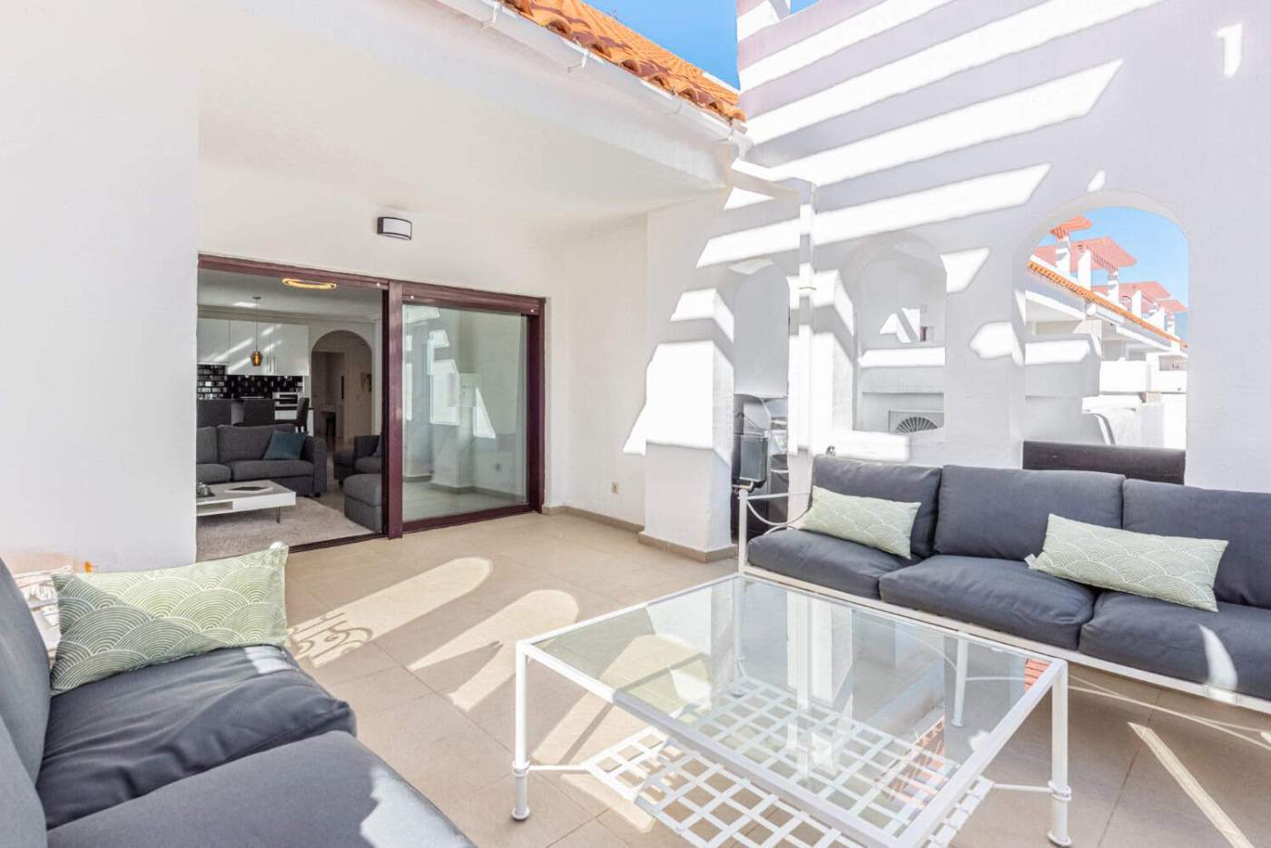Spacious corner apartment with 3 bedrooms, bright living area, and stylish outdoor terrace in La Mae.