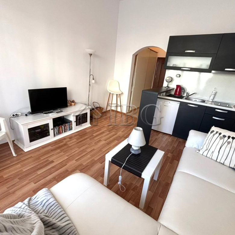 Cozy furnished studio with balcony in Diamant Residence, Sunny Beach, offering modern amenities and.