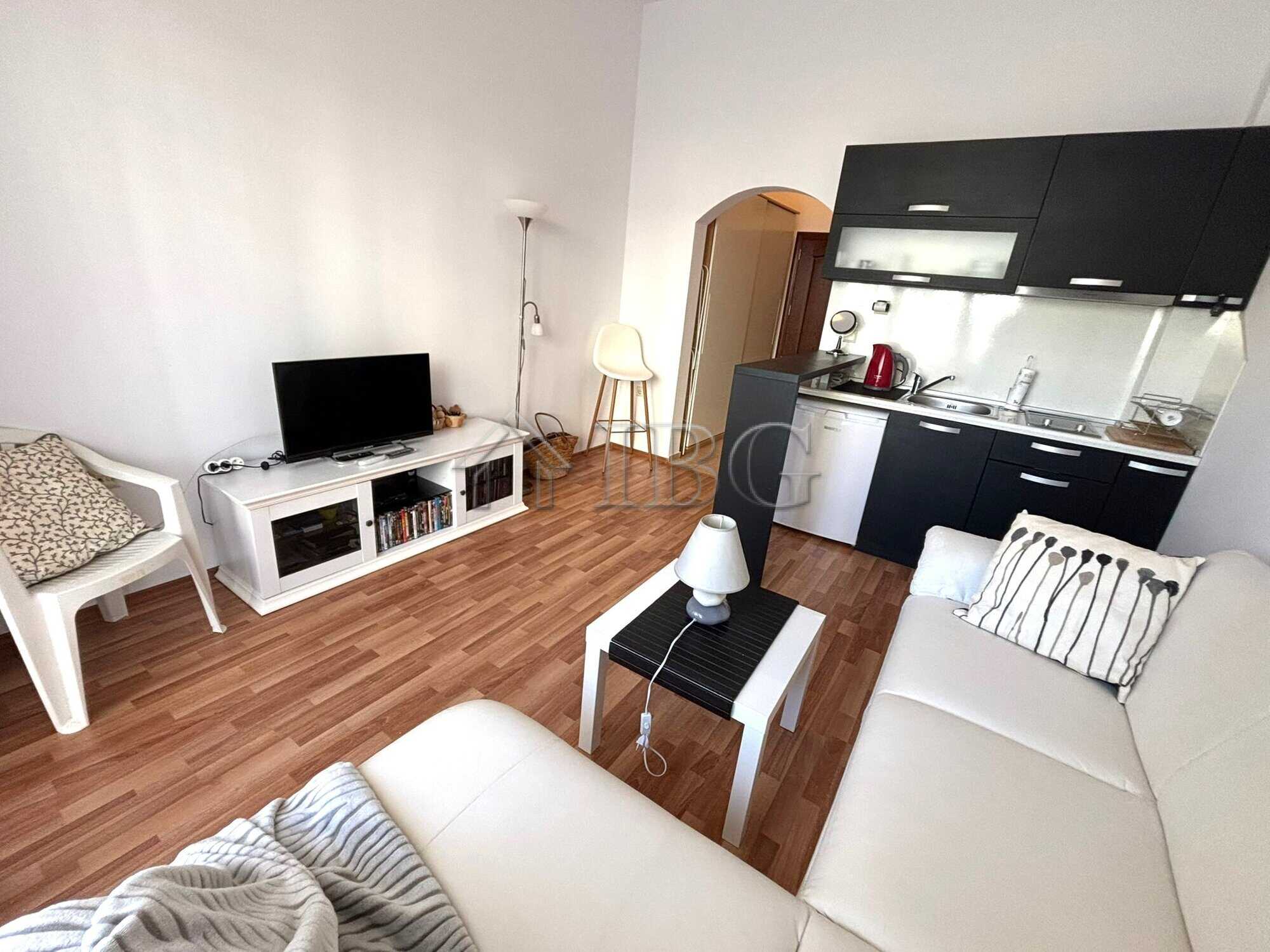 Furnished studio with balcony in Diamant Residence, Sunny Beach Cozy furnished studio with balcony in Diamant Residence, Sunny Beach, offering modern amenities and.