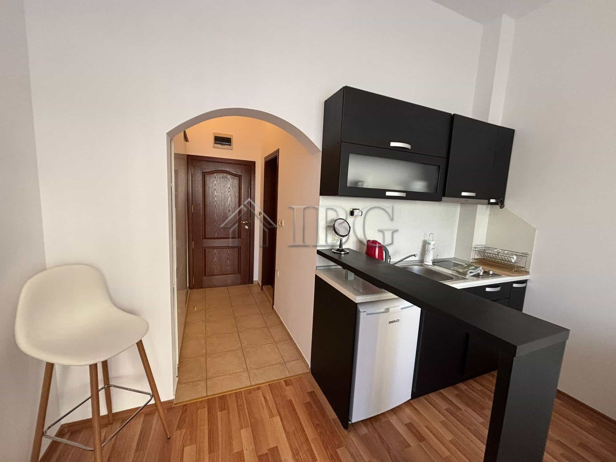 Cozy furnished studio with balcony in Diamant Residence, Sunny Beach, offering modern amenities and.