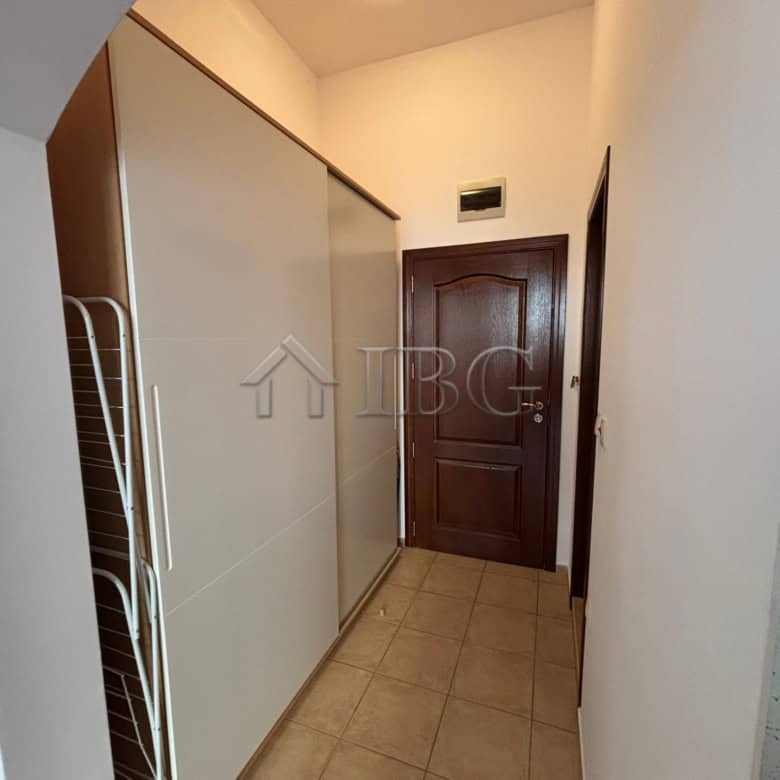 Furnished studio with balcony in Diamant Residence, Sunny Beach, Bulgaria, featuring modern decor an.