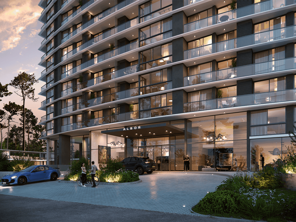 Modern luxury apartment building in Punta Del Este, Uruguay.