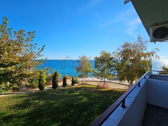 Bright sea view from balcony of 2-bedroom apartment at Front Line Panorama Fort Beach, Sveti Vlas.