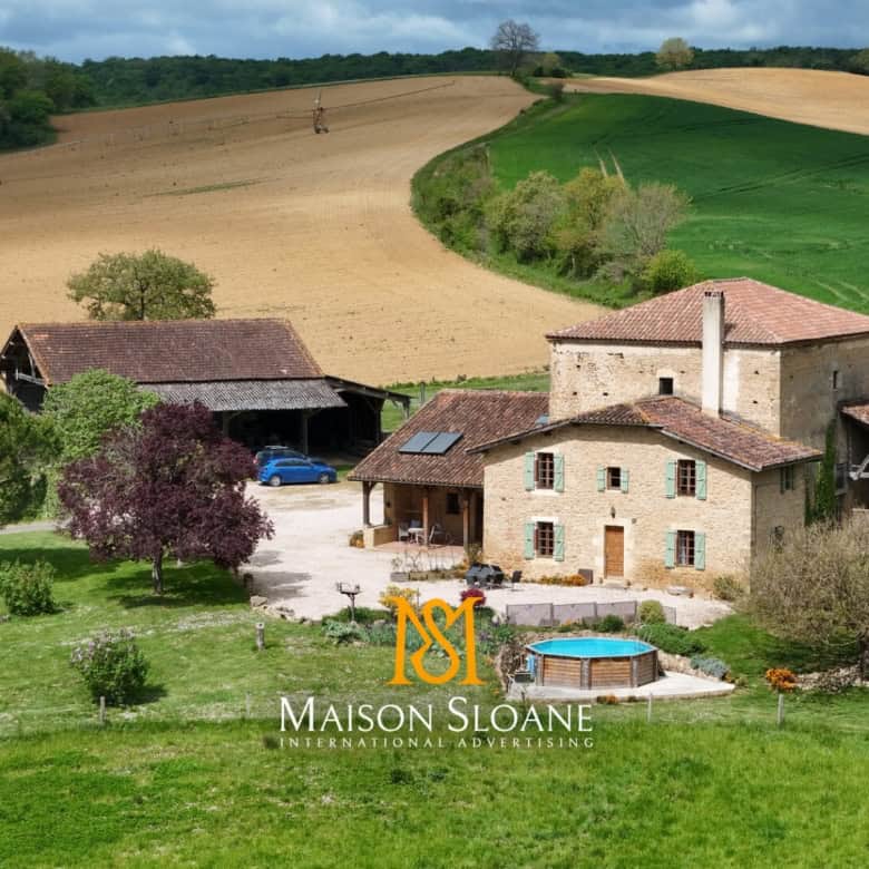 Elegant countryside estate with stables and pool in Castelnaud d’Angles, Occitanie, France.