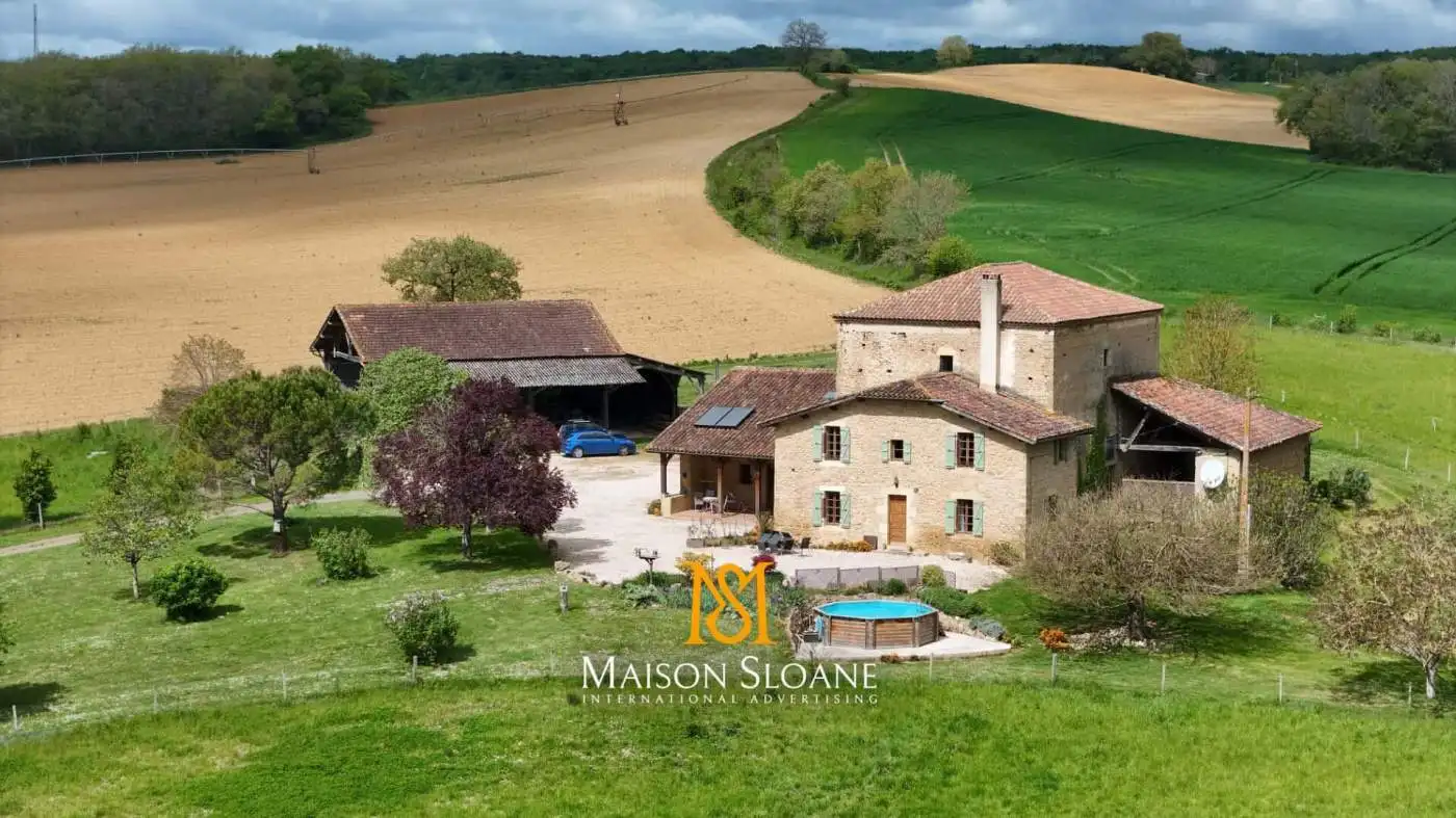 Elegant countryside estate with stables and pool in Castelnaud d’Angles, Occitanie, France.