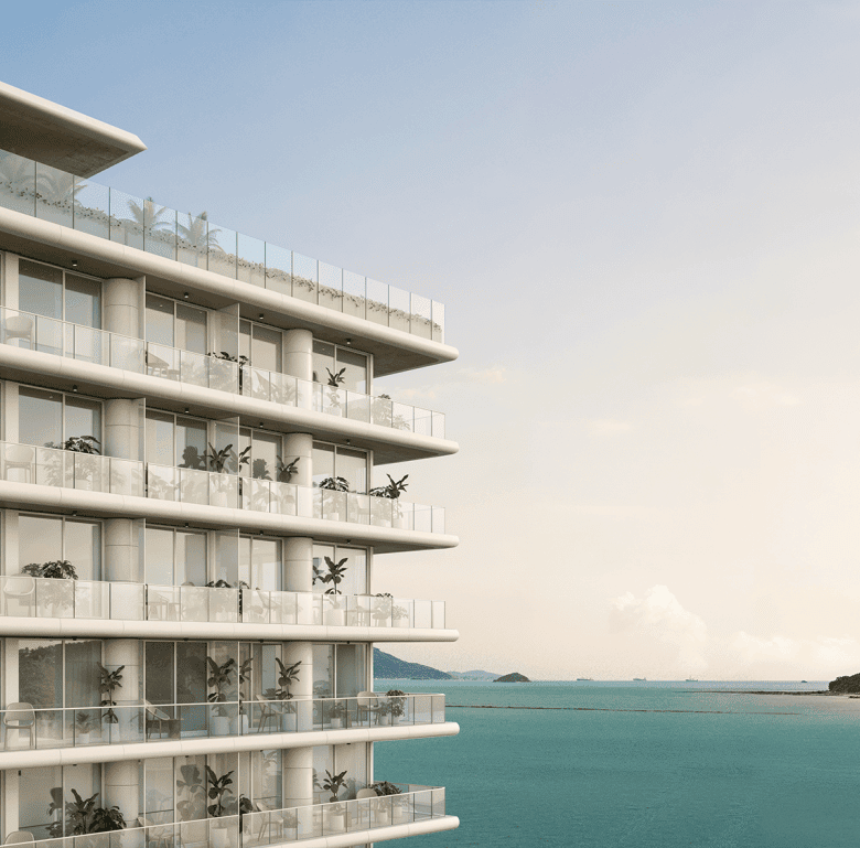 Oceanview Nautilus condo in Panama City, Panama with modern design and spacious balconies.