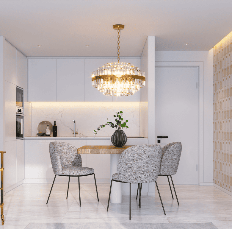 Stylish Madeira home with contemporary kitchen and chic dining space.