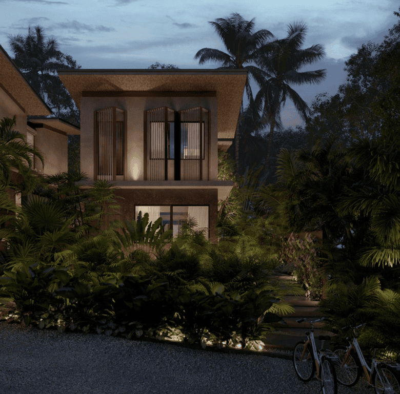 Luxury villa in Santa Teresa, Nicoya Peninsula, Costa Rica with lush tropical gardens.