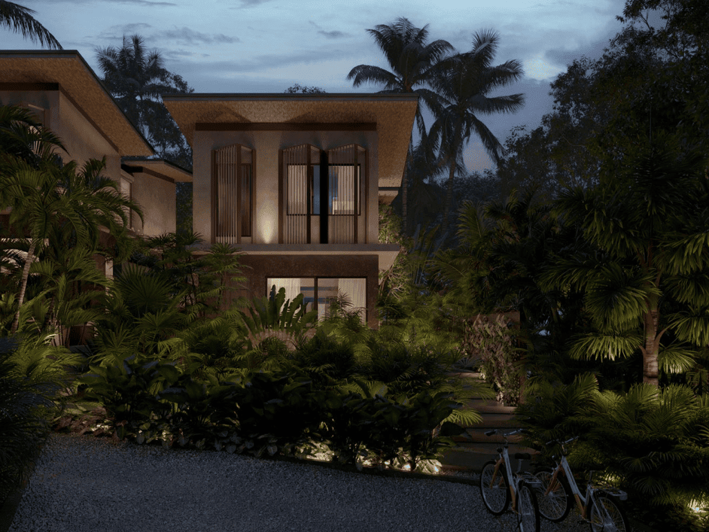 Luxury villa in Santa Teresa, Nicoya Peninsula, Costa Rica with lush tropical gardens.