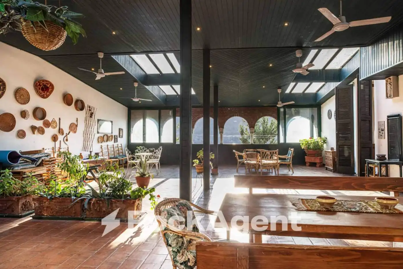 Elegant villa interior with spacious dining and living areas in Varzi, Italy.