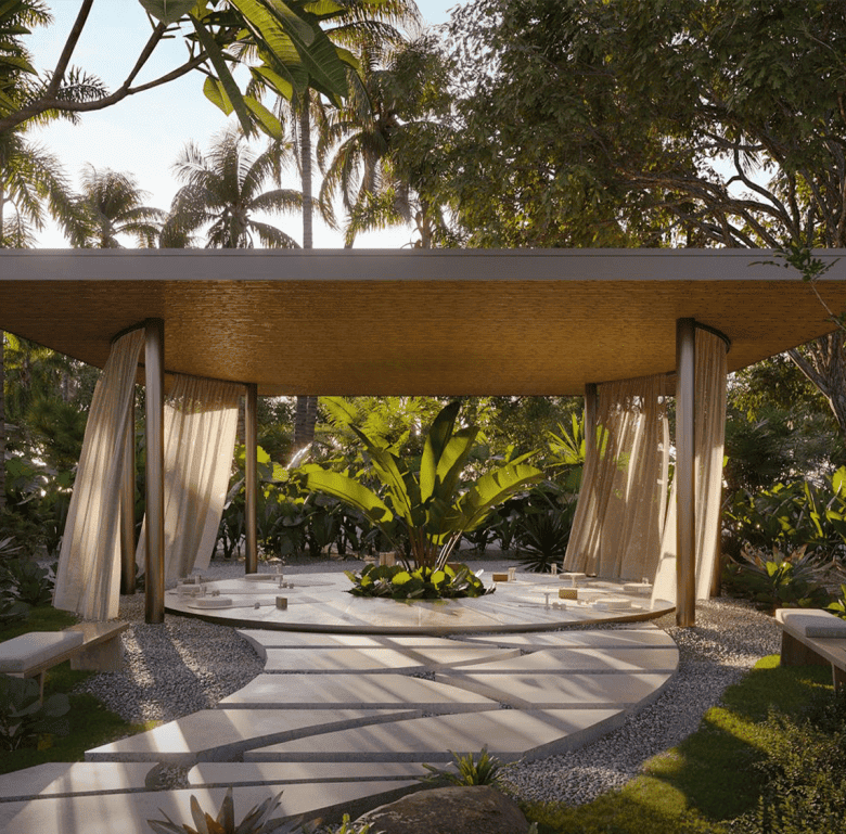 Modern garden pavilion in Santa Teresa, Nicoya Peninsula, Costa Rica.