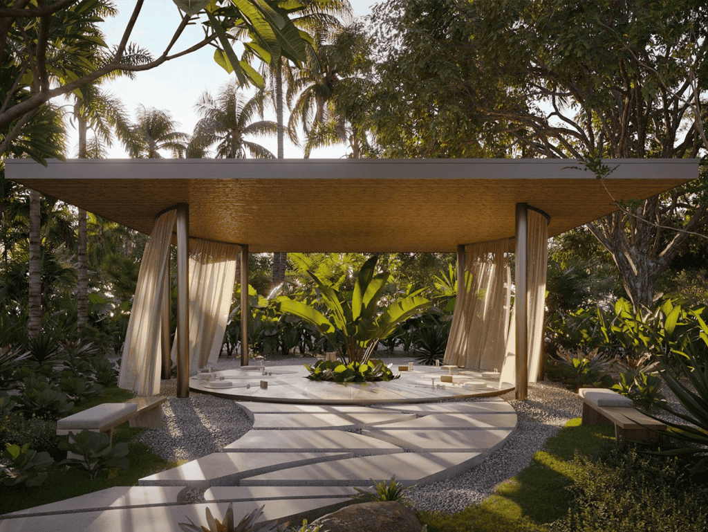 Modern garden pavilion in Santa Teresa, Nicoya Peninsula, Costa Rica.