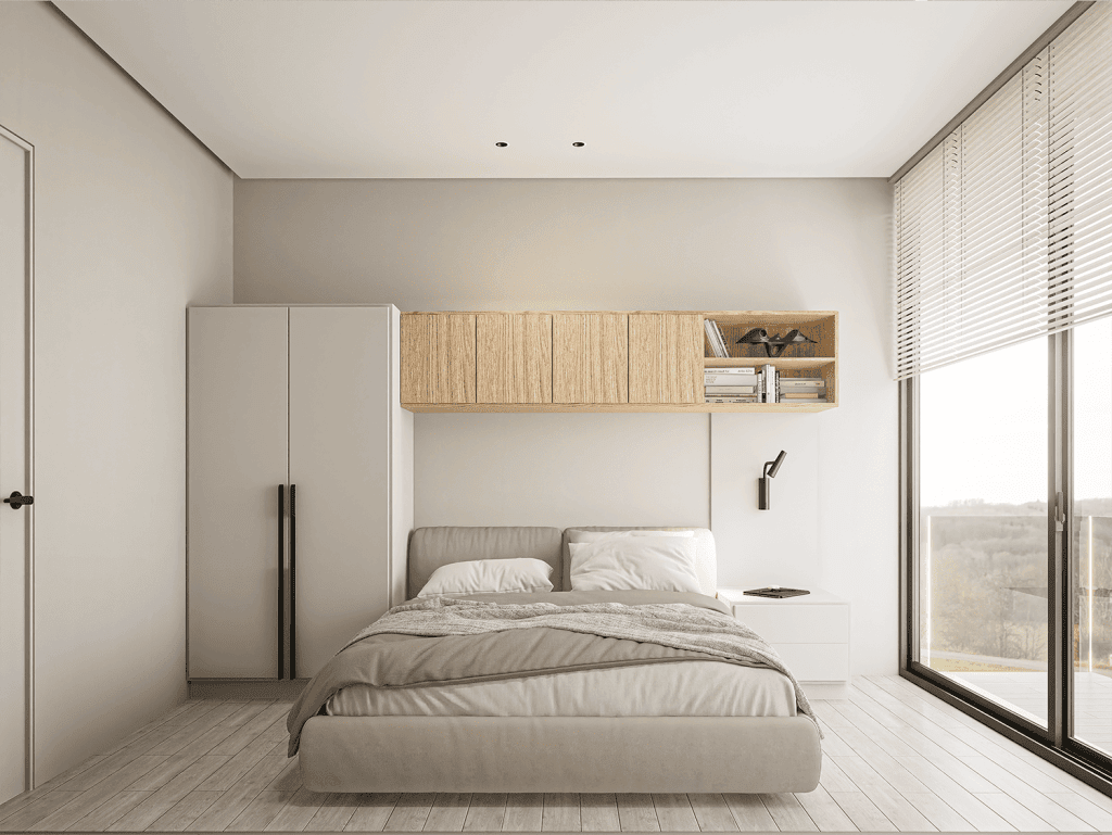 Spacious bedroom in Panama City, Panama, featuring contemporary design and natural light.