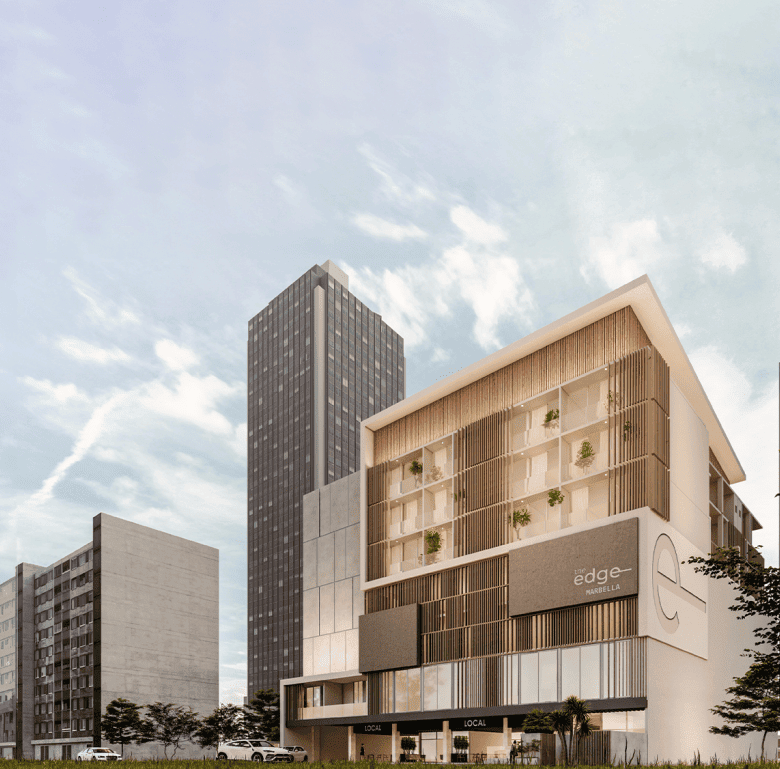 Stylish Edge building in Panama City with modern design and urban surroundings.