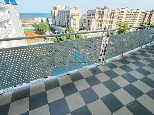 Balcony overlooking the pool and sea at Grand Hotel Nirvana, Sunny Beach. Perfect for relaxing and e.