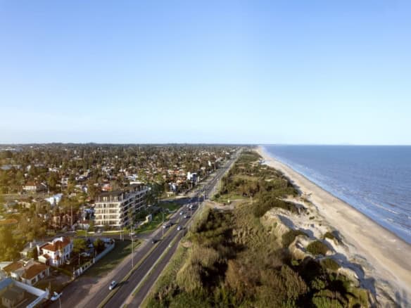 Beachfront property in Montevideo, Uruguay with scenic ocean views and nearby urban amenities.