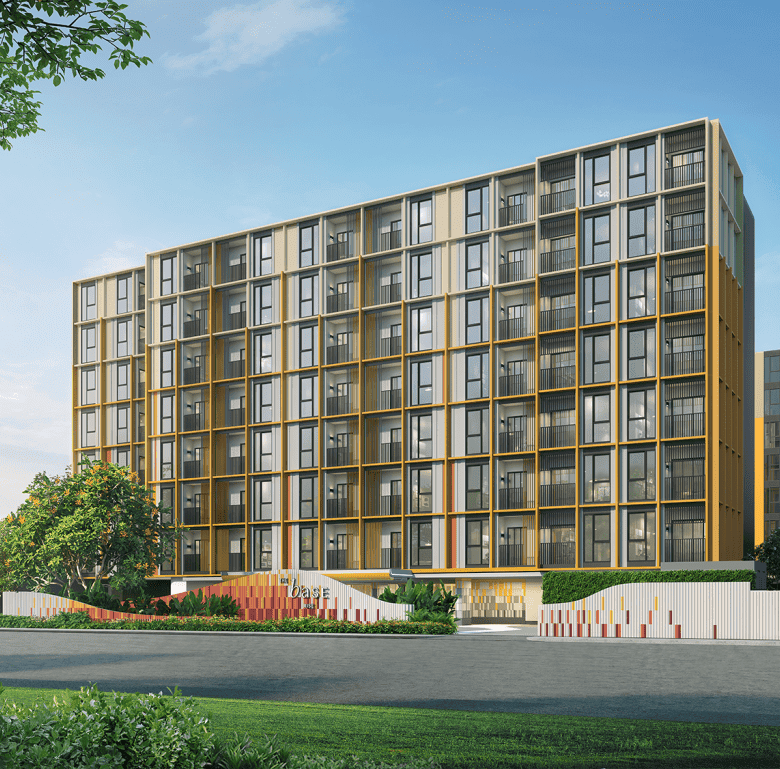 Contemporary apartment building in Central Phuket, Thailand.