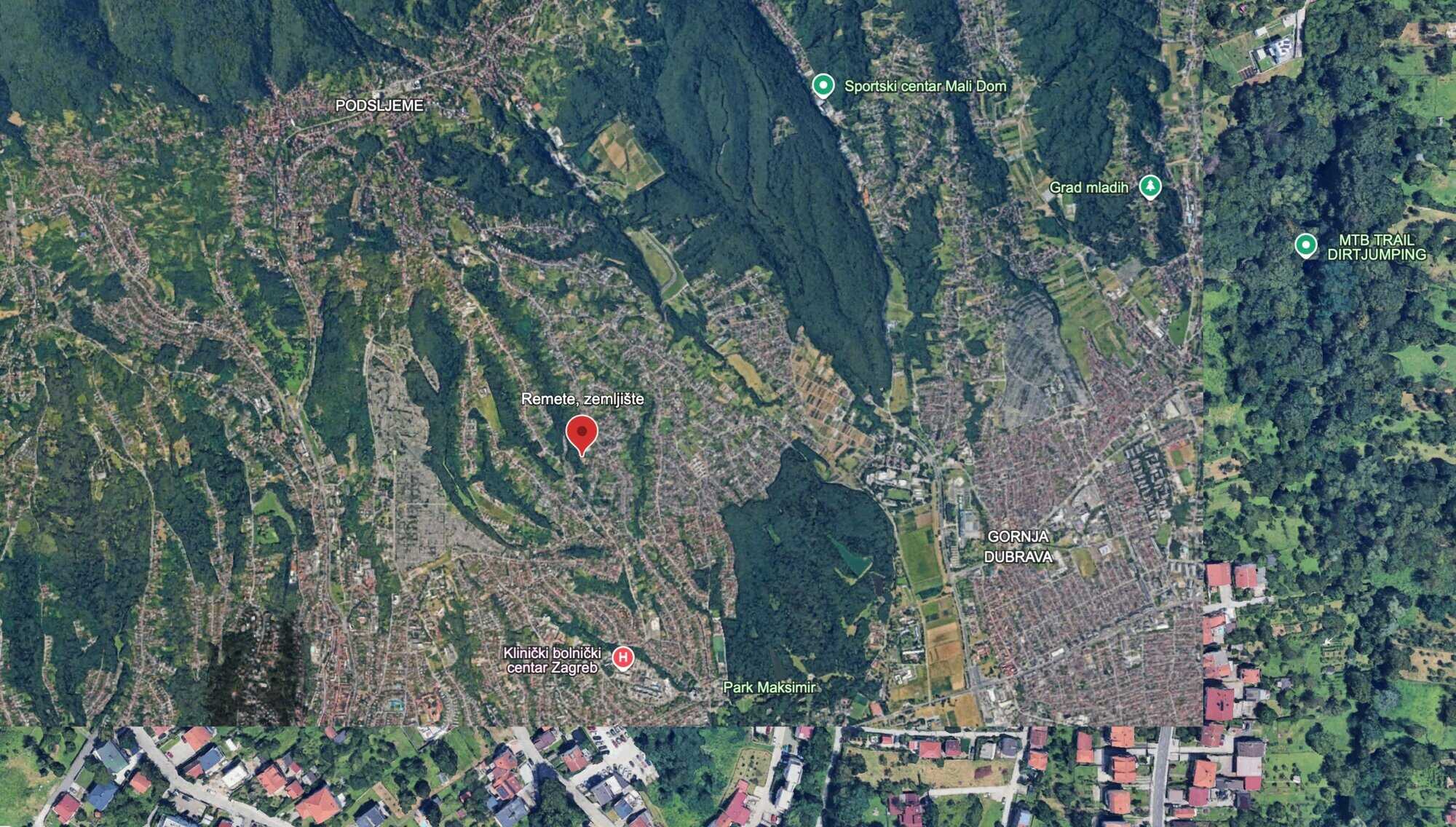 Plot of development land for sale in Zagreb, Croatia with scenic mountain views.