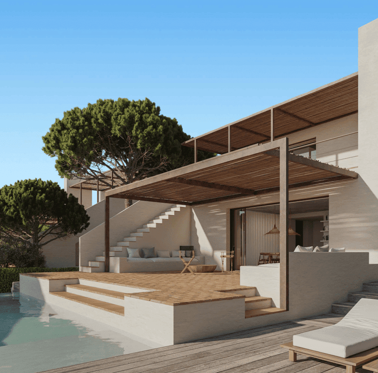 Luxurious Algarve villa with pool and outdoor terrace in Ferragudo Village, offering stunning views.