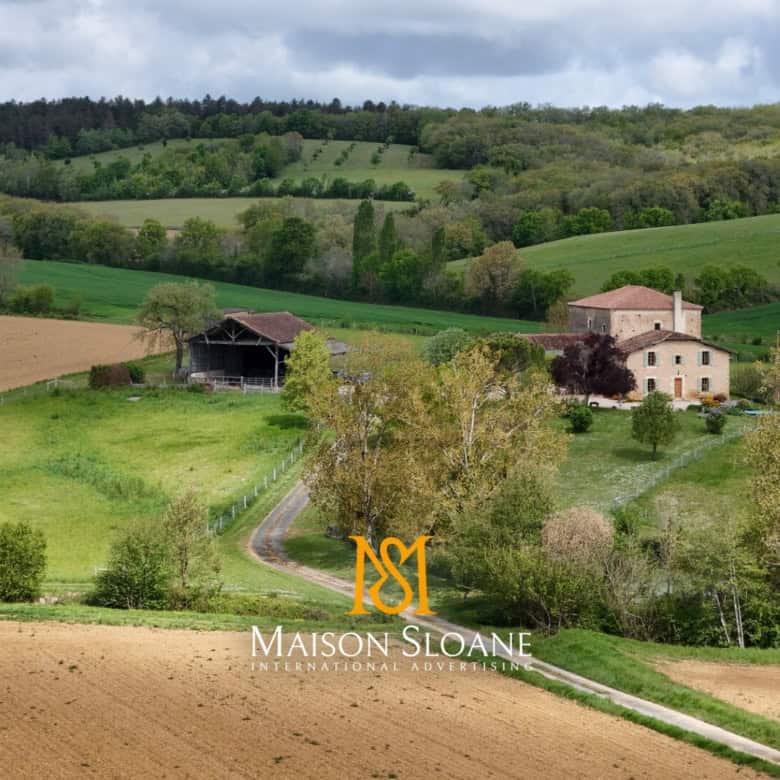 Spacious countryside estate with stables in Castelnaud d’Angles, Occitanie, France.