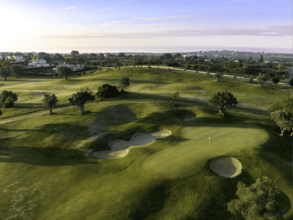 Golf course view in Ferragudo Village, Algarve, Portugal.