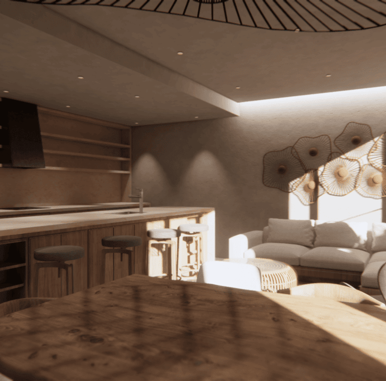 Alma - Bucerias, Mexico - contemporary living room with stylish decor and natural lighting.
