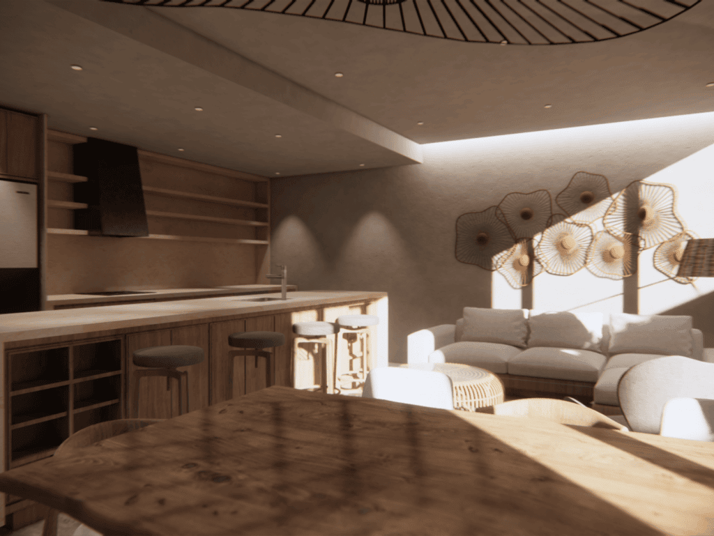 Alma - Bucerias, Mexico - contemporary living room with stylish decor and natural lighting.