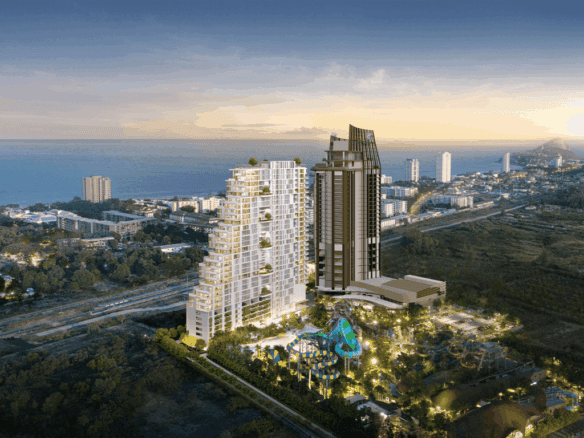 Luxury condominium in Hua Hin, Thailand with ocean views and resort amenities.