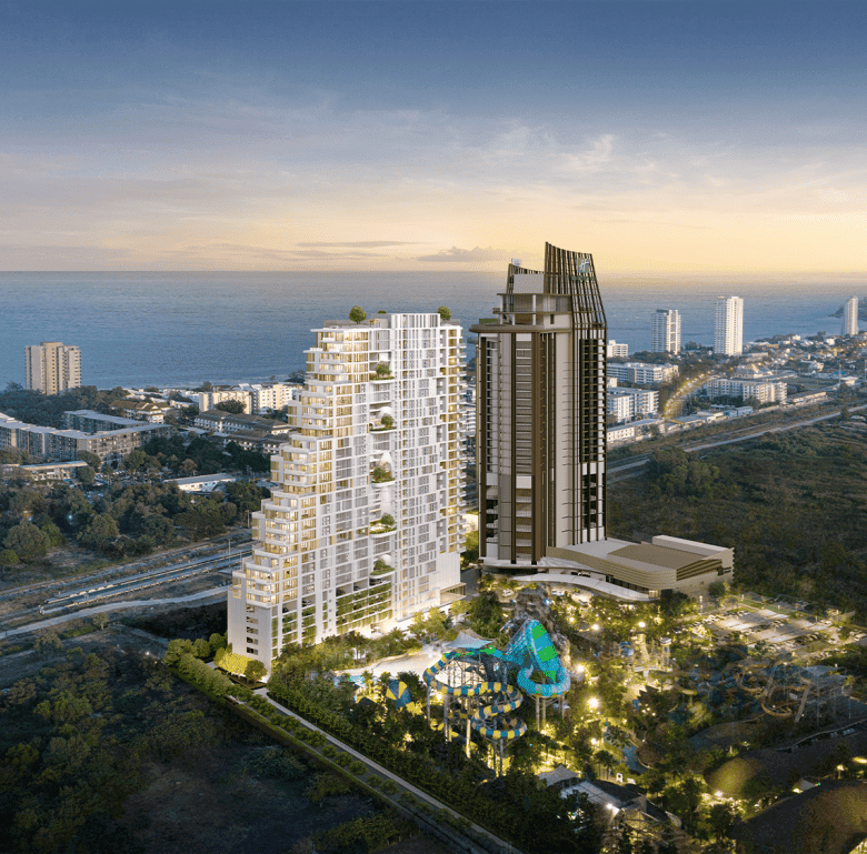 Luxury condominium in Hua Hin, Thailand with ocean views and resort amenities.
