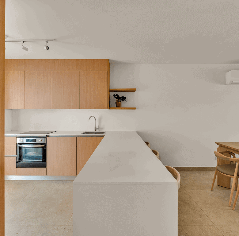 Modern Algarve kitchen and dining area in Carvoeiro, Portugal.