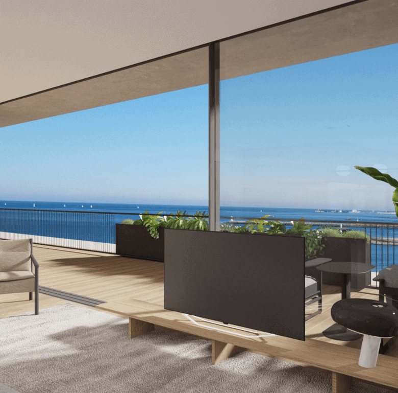 Sea view apartment with modern interior in Porto, Portugal, offering stunning ocean vistas and spaci.