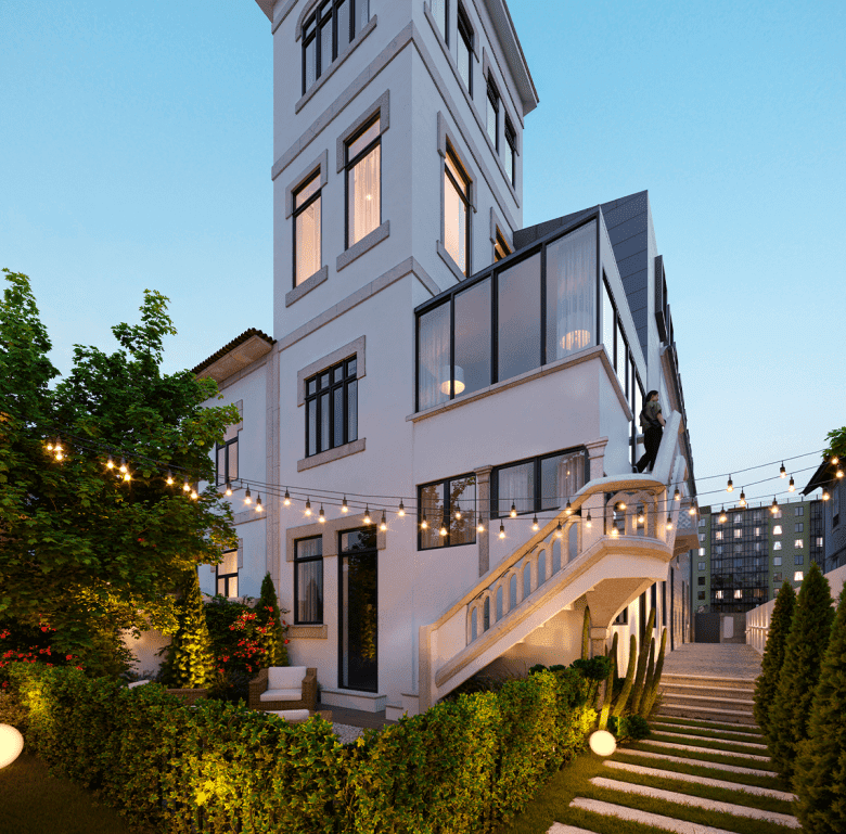 Lighthouse building in Matosinhos, Portugal, with modern architecture and outdoor lighting.