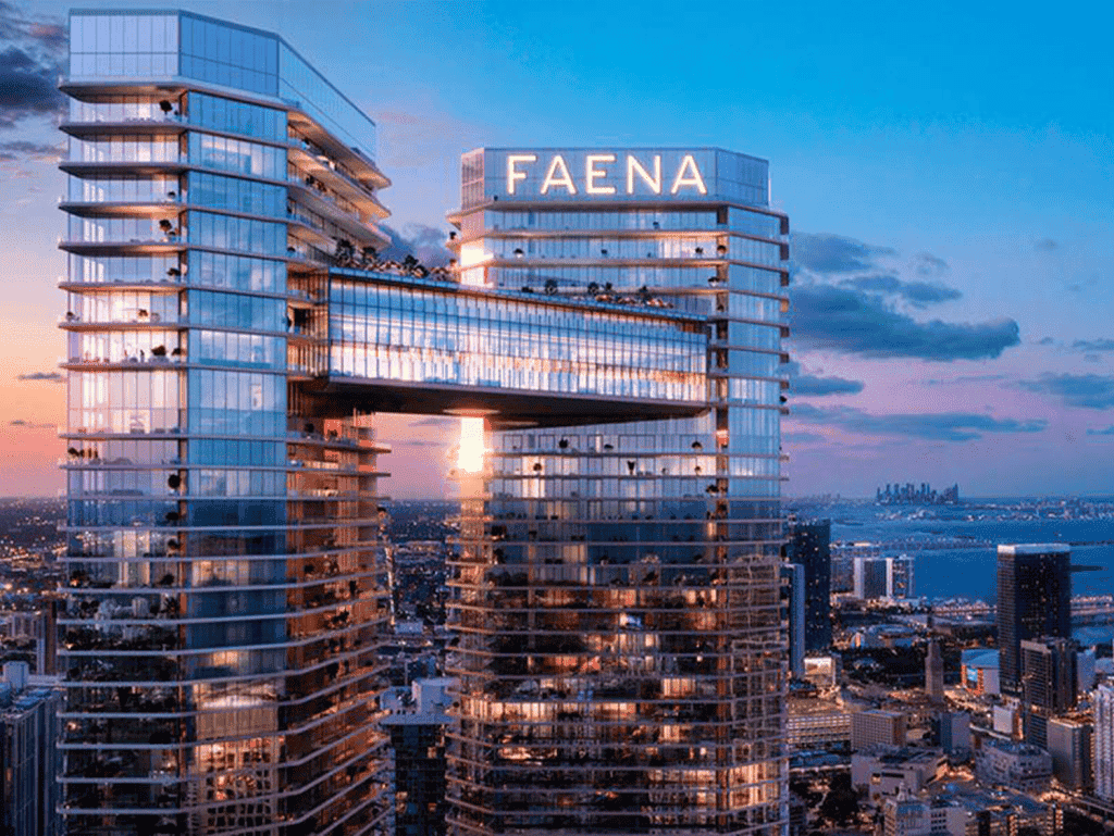 Luxury Miami Residences with Modern Design and Stunning Views Modern Faena Residences in Miami, USA, featuring sleek architecture and panoramic cityscape vistas.