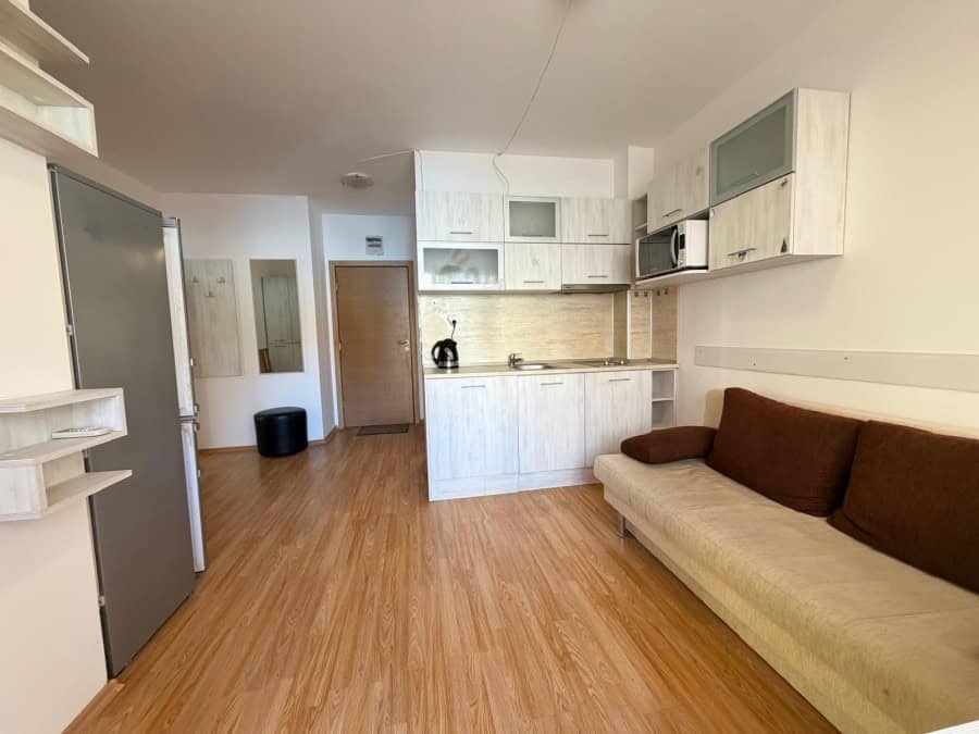 Bright 2-bedroom apartment with open-plan kitchen, near Sunny Beach, Bulgaria.